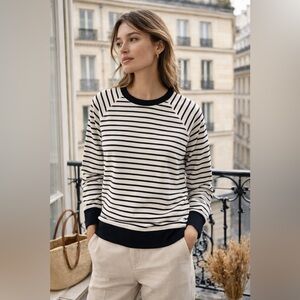 Marine Layer Breton Stripe Raglan Sweatshirt | French Girl Coastal Chic